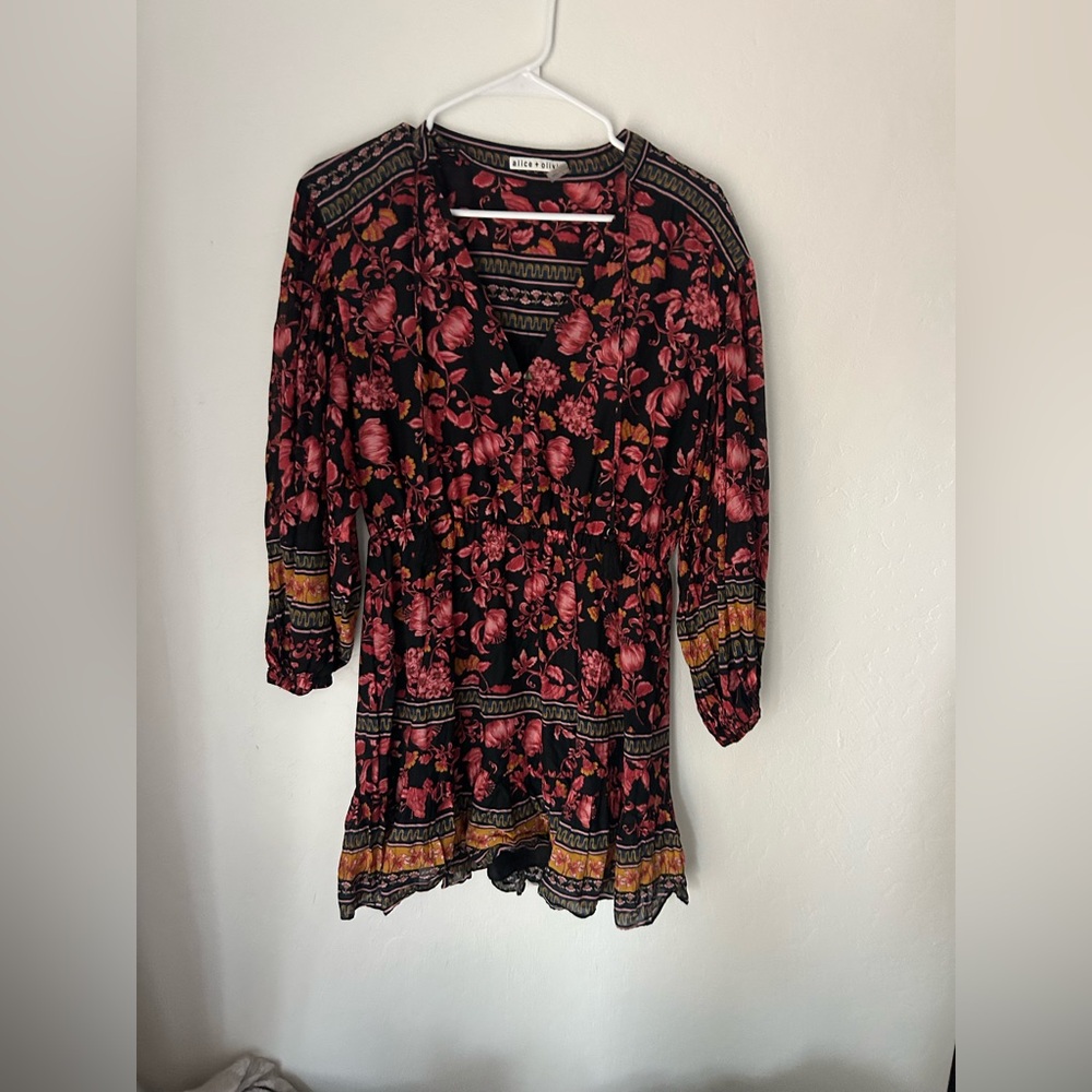 ALICE + OLIVIA Sedona Mandarin Tunic Dress - Picture 2 of 7